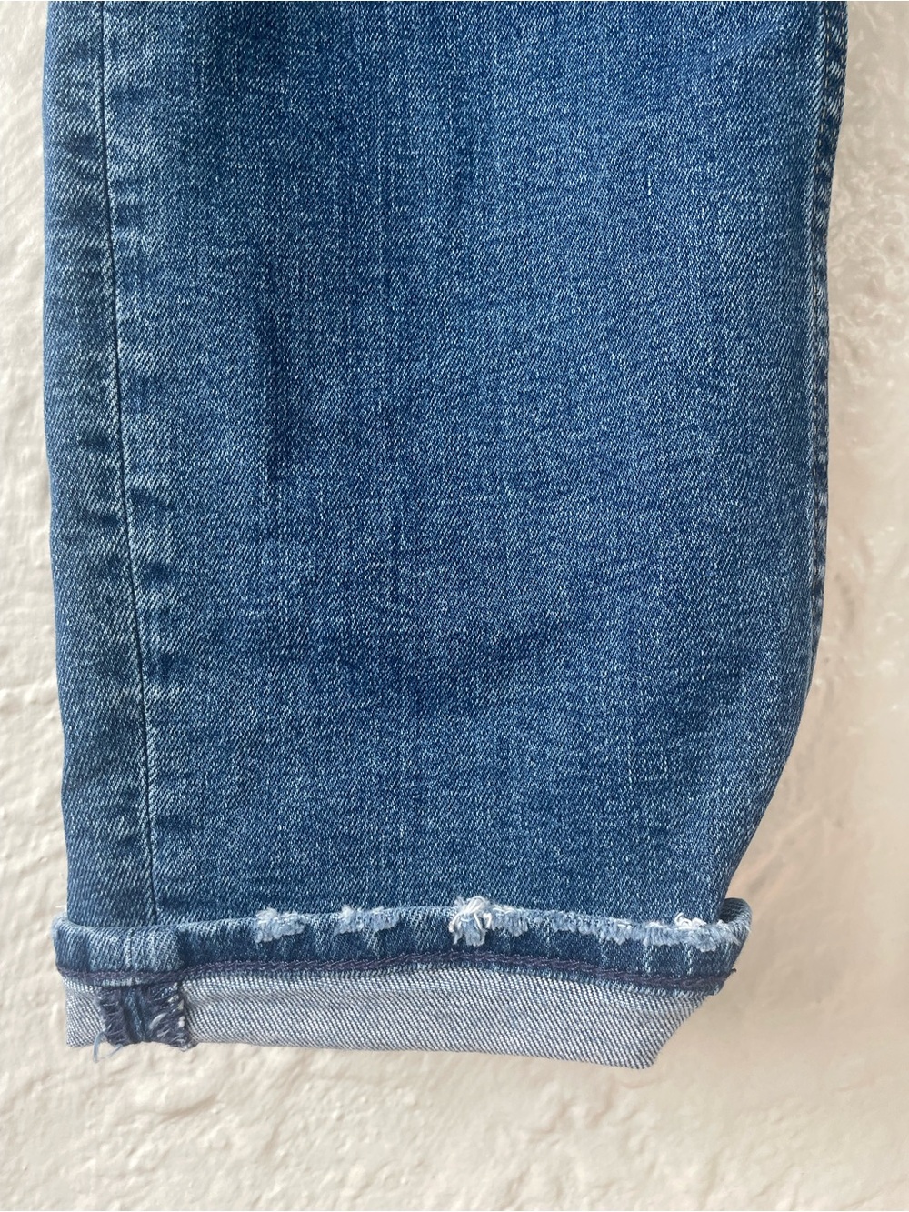 GAP Vintage High Slim Sky High distressed ankle length cuffed jeans; 14R - Picture 3 of 8
